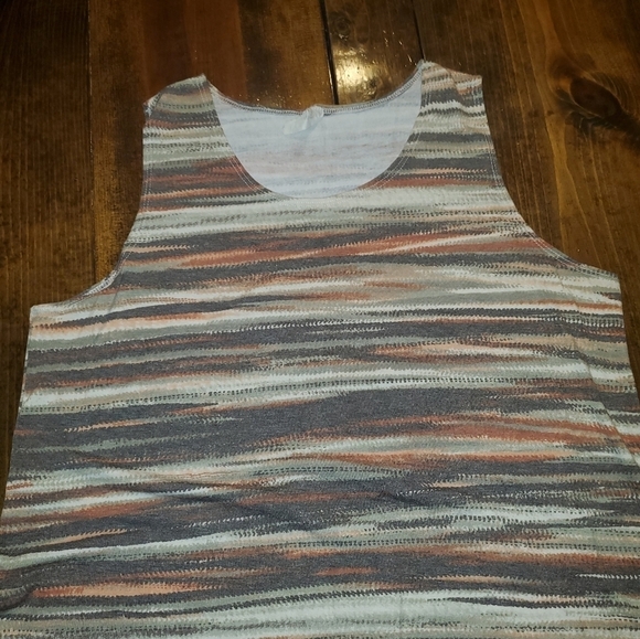Earthtones Cream Tan Orange Sleeveless Tanktop 1X - Picture 6 of 8
